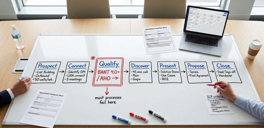 B2b sales pipeline stages and steps